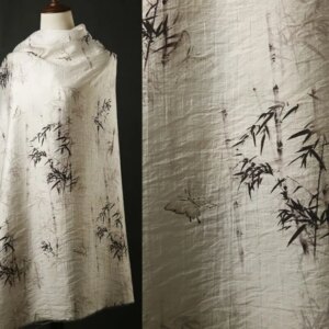 Ink Bamboo Jacquard Digital Printing Fabric 1.5 M Width New Chinese Style Han Clothing Cheongsam