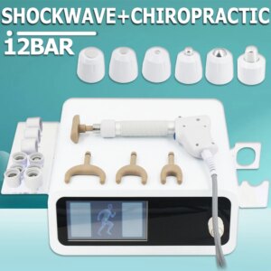 12Bar Professional Pneumatic Shockwave Therapy Machine For ED Treatmen Relieve Body Pain Chiropractic Corrective 2 IN 1 Massager