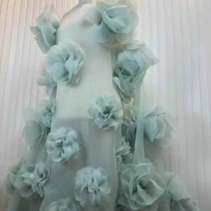 2025 High Quality African Big 3D Flower Embroidery Beaded Lace Fabric Handmade French Tulle Lace Fabric for Wedding Party Dress