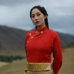 Tibetan Clothing Women’s Blouse Solid Color Cotton Shirt Tibetan Robe
