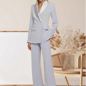 LinasBridal Jumpsuit / Pantsuit Mother of the Bride Dress Wedding Guest Elegant Long Sleeve Women’s Dresses with Buttons 2024