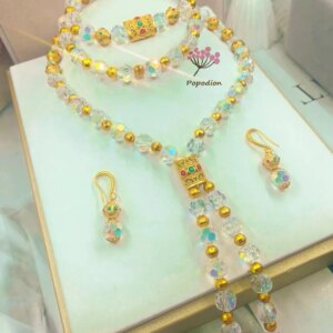 New Dubai Luxury Necklace Earrings Bracelet for Women’s Wedding Party Jewelry Set DD10444