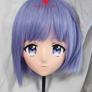 (GLb0309)Customize Character Female Girl Resin Half Head Crossdress Cosplay Japanese Anime Role Kigurumi Mask With Eyes And Wig
