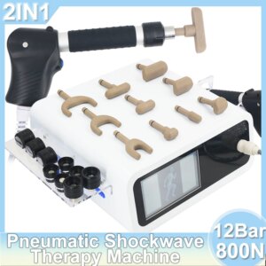 2in1 Pneumatic Shockwave Therapy Machine Effectively Relieve Shoulder Knee Back Pain 12Bar Shockwave Equipment Body Massager