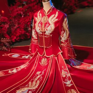 Yourqipao Red Xiuhe Wedding Dresses Bridal Gowns Chinese Traditional Style Ancient Clothing Sets Evening Dress for Women