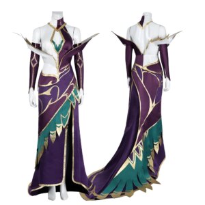 Game LoL Morgana Cosplay Costume for Women Purple Long Dress Halloween Carnival Party Show Outfit