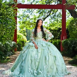 Customized Shiny Mint Green Off Shoulder Quinceanera Dress sequin applique Tull Lace 3D flower vestidos de 15 Quinceanera
