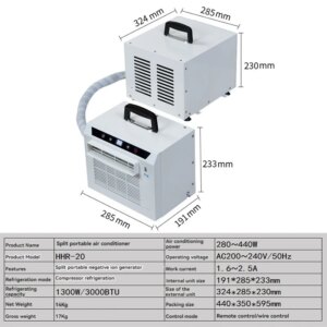Wire Control/Remote Control Split Mobile Air Conditioner Free Installation Camping Tent 3000BTU 110V/220V