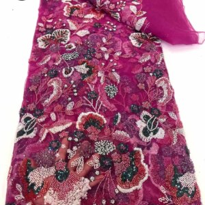 Latest African Beaded Lace 2025 High Quality French Mesh Lace Nigerian Groom Sequin Embroidery Tulle Fabric Dress Wedding Sewing