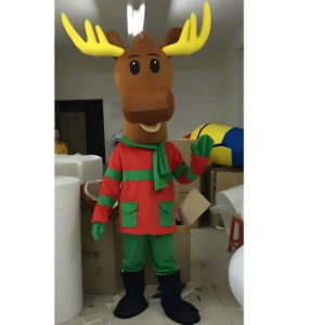 adult moose mascot suit reindeer santa elf mascot costume father Christmas gingerbread man mascot outfit