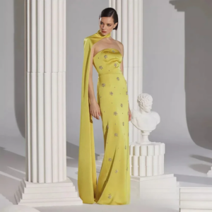 Little Daisy Customized Evening Dress Sleeveless Cusomized Party Gown Heavy Beading Stones Sheath Arab Prom Dresses for Dancing