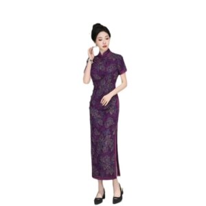 Cheongsam new Chinese female sense of daily national style dress temperament long