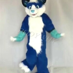Luxury BlueFursuit Husky Dog Mascot Outfit Cosplay Birthday Party Fursuit