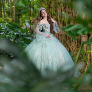 customized Shiny Mint Green Quinceanera Dresses Ball Gown Sweet 16 Dress sequin applique crystal Lace vestidos de 15 Quinceanera