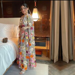 Customized High Quality Organza Applique Draped Pleat Quinceanera A-line High Collar Bespoke Occasion Gown Midi DressesEvening