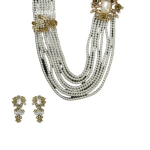 Timeless Wonder Fancy Zircon glass pearl statement Necklace N Stud Earrings for Women Designer Jewelry Set Luxury Fine Rare 7524