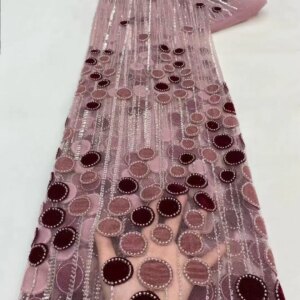 African Lace Fabric 2025 High Quality Nigerian Lace Fabric Velvet Laser Embroidery Swiss Voile Cord Lace For Wedding 5 Yards