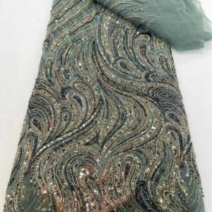 African Lace Fabric 2025 Sequins Beaded Embroidery Groom Nigerian Bridal High Quality French Tulle Lace Fabric For Wedding Party