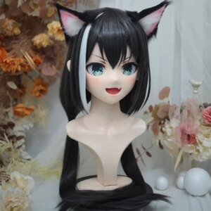 (NFD312-17)Customize Full Head With Lock Pretty Female/Girl Japanese Animego Character Kig Cosplay Kigurumi Mask Crossdress Doll