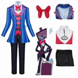Vox Cosplay Hazbin Uniform Costume Men’s Suit Hotel Anime Jacket Coat Uniform Women Kids Child Halloween Costume