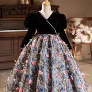 2025 New Season Girls Children’s Princess Dress Flower Fairy Middle and Older Children’s Trouser Dress