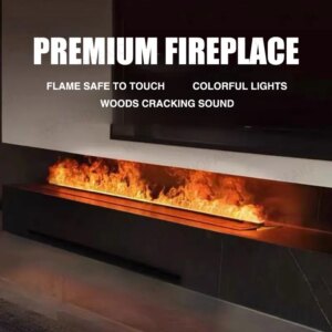 WOFAID 3D Digital Flame Projector Fireplace with Mist Effect, 7 Color Options, Timer Function, Fireplace Modern Home Decoration