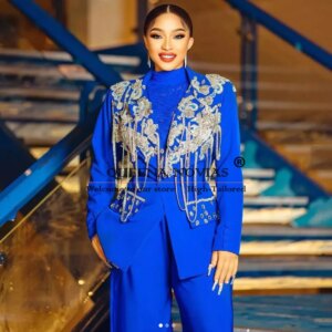 Luxury Mother Of Bride Dresses Customized Beaded Stones Women Pant Suits 2 Pieces Ladies Banquet Prom Party Gowns Robe De Mariee