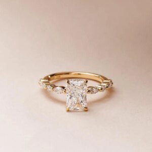 2CT E Color VS1 Clarity Radiant Cut 14K White Gold Lab Grown Diamond Engagement Ring CVD HPHT Lab diamond With IGI Certificate