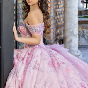 Customized Shiny pink Off Shoulder Quinceanera Dress crystal sequin applique Tull Big flower vestidos de 15 Quinceanera