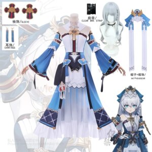Theresa Apocalypse Cosplay Costume Anime Game Honkai Impact 3rd Long Dress Wigs For Women Halloween Party Carnival Customized