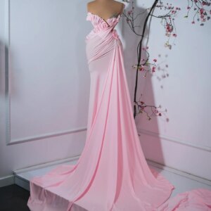 Customized Exquisite Jersey Crystal Flowers Evening Dresses Temperament Sweetheart Celebrity Gowns Custom Size Party D