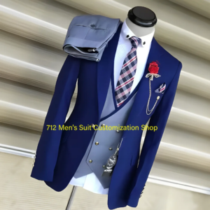 Elegant Suits for Men Wedding Groom Double Breasted Vest Men Dress Costume Homme Prom Party Men Clothes 3 Pcs