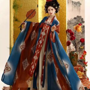 Tang System Restoration Funds Hanfu Womens fashion Big Sleeved Shirt Chest Level Thin Carnival Halloween Cos Cosplay