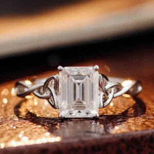 Provence 18K/14K/10K White Gold 3ct D Color VVS1 GRA Certified Octagon Shape Moissanite Rings For Women Anniversary Band Gift