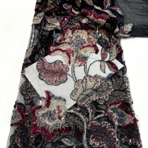 African Sequins Tulle Lace Fabric 2025 High Quality Beaded Lace Nigerian Lace Fabric French Lace Party Prom Dresses Sewing