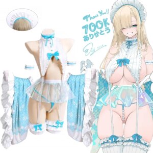 Dishwasher Itinose Asena Cosplay Costumes Itinose Asena Sweet Maid Dress Blue Bikini Anime Cosplay Transparent skirt kimono