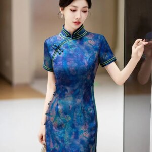 New cheongsam Chinese style elegant temperament long performance