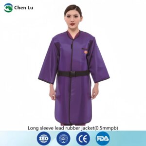 Genuine radiological protection long sleeve lead overcoat x-ray gamma ray protective 0.5mmpb adjustable waist belt lead clothing