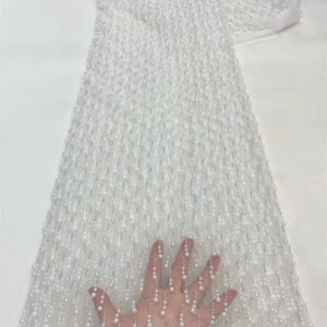 White African Sequins Beaded Lace Fabric 2025 High Quality Groom Nigerian Wedding Bridal Embroidery French Tulle Sewing A939-1