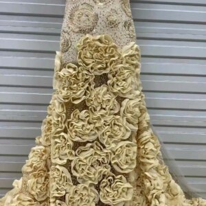 African Lace Fabric 2025 Sequins Beaded Embroidery Groom Nigerian Bridal High Quality French Tulle Lace Fabric For Wedding Sew