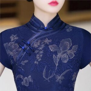 Cheongsam new Chinese female sense of daily national style dress temperament long