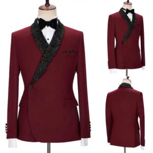 Modern Men’s Slim Fit Wedding Men Suits 2 Pieces Blazer Pant for Casual Suit Jacket Lapel Man Wedding Suits Groom Customized