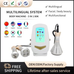 80K Cavitation Slimming Machine Ultrasonic Body Shaping Massage Multi-Polar Anti-Wrinkle Facial Skin Tightening Lifting Tool