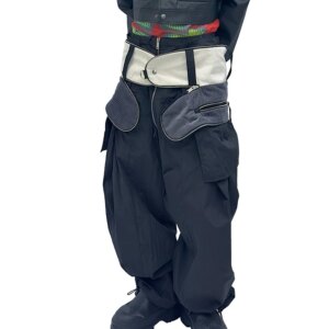 Niche Designer Model Removable Zipper Stitching Loose Saddles Nylon Alien Workers, Paratrooper Pants Trend Men’s Casual Pants