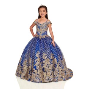 Blue Mini Quinceanera Dresses Mexican Ball Gown Appliques Flower Girl Dresses Weddings Pageant Dresses Kids Baby Customized