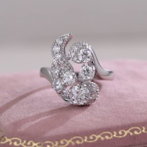 Provence jewelry 10K/14K solid gold wedding rings lab diamond engagement rings for women luxury flower design anniversary gift