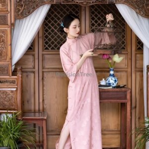 2025 youth sweet elegant women daily loose luxury qipao retro gentle chinese style traditional qipao literature art dress h002