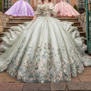 Customized Women Birthday Party Dresses Cap Sleeve Lace Applique Ball Gown Quinceanera Dress Vestido xv Sweet 15 Prom Formal