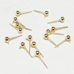 1000piece/lot (4MM/6MM) gold plated Brass Earring Post /earrings stud NICKEL FREE Jewely findings