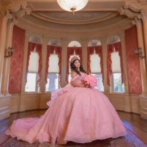 Customized Sparkly Pink Ball Gown Quinceanera Dress Glitter Applique Beading Bow Sweet 16 Vestidos De 15 Anos